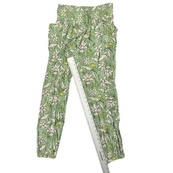 Aerie Green Floral Viscose Lightweight Joggers Pants Drawstring Waist Size Small - Picture 3 of 9